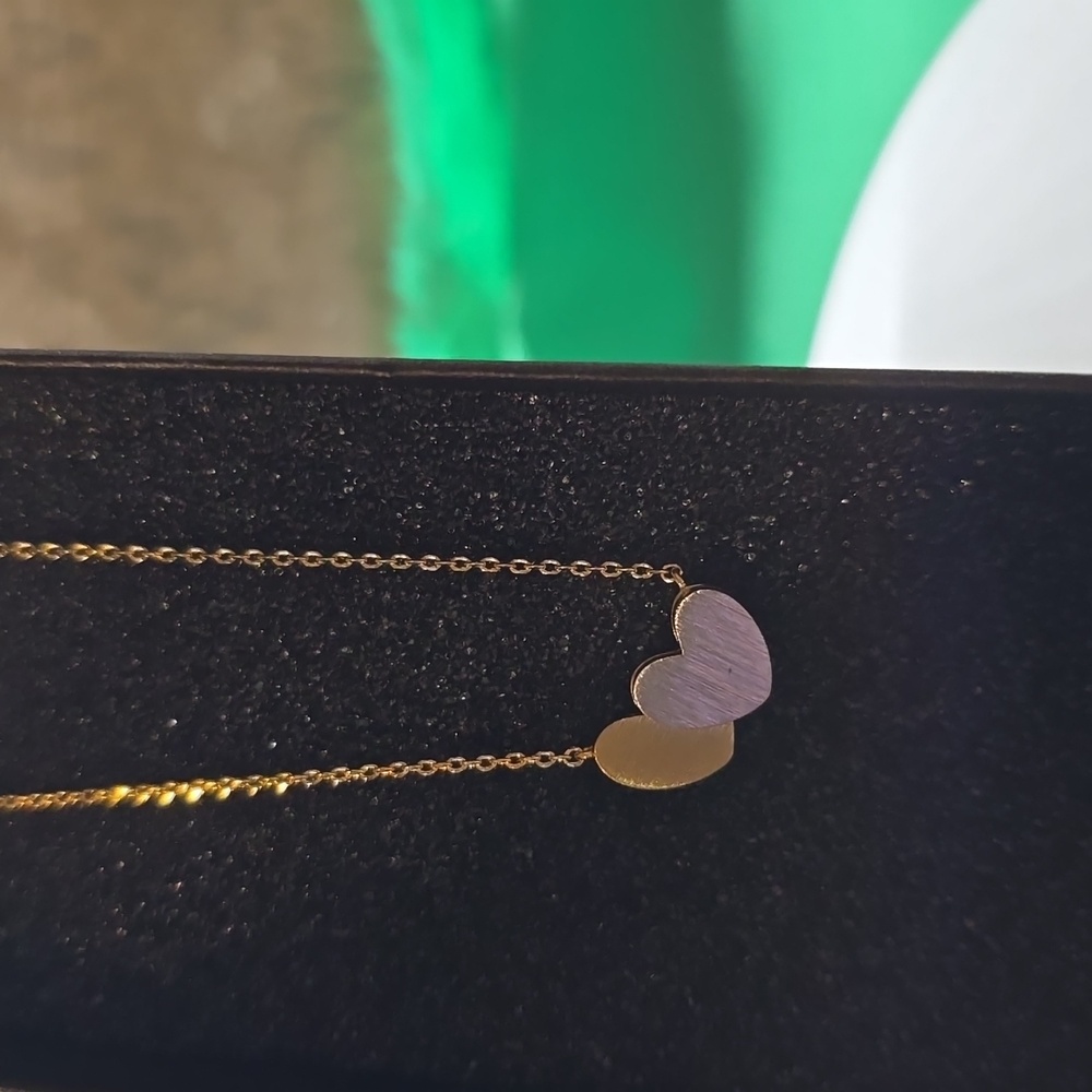 NWOT MUST HAVE 2 Tone Double Heart Necklace